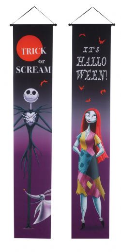THE NIGHTMARE BEFORE CHRISTMAS -  PORCH BANNER SET - 2 PCS - SALLY & JACK (13 X 72