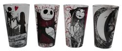 THE NIGHTMARE BEFORE CHRISTMAS -  SET OF 4 GLASSES (16 OZ.)