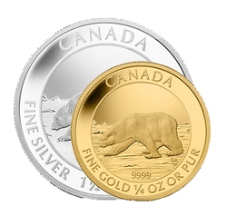 THE POLAR BEAR - SILVER AND GOLD COINS SET -  2013 CANADIAN COINS