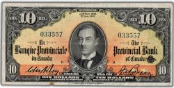 THE PROVINCIAL BANK OF CANADA -  1936 10-DOLLAR NOTE (F) -  1936 CANADIAN BANKNOTES