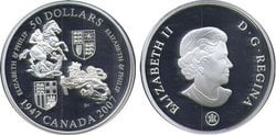 THE QUEEN'S 60TH WEDDING ANNIVERSARY -  2007 CANADIAN COINS