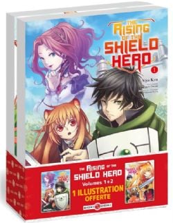 THE RISING OF THE SHIELD HERO -  VOLUMES 01 AND 02 + 1 FREE ILLUSTRATION (FRENCH V.)