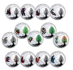 THE THIRTEEN TEACHINGS FROM GRANDMOTHER MOON -  13-COIN COMPLETE COLLECTION -  2018 CANADIAN COINS