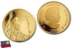 THE VISIT OF POPE JOHN PAUL II TO CANADA -  2005 CANADIAN COINS