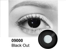 THEATRICAL CONTACT LENSES -  BLACK OUT - BLACK (90 DAYS) 09.000