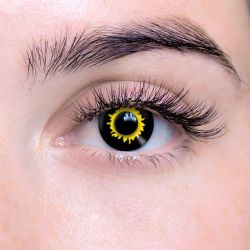 THEATRICAL CONTACT LENSES -  BLACK WOLF - BLACK AND YELLOW (90 DAYS) 09.527