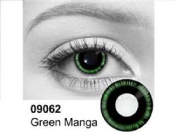 THEATRICAL CONTACT LENSES -  GREEN MANGA - GREEN AND BLACK (90 DAYS) 09.062