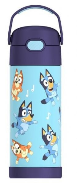 THERMOS -  BOTTLE WITH PUSH BUTTON 14OZ -  BLUEY