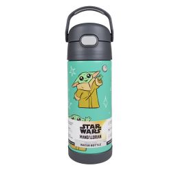 THERMOS -  BOTTLE WITH PUSH BUTTON 14OZ - THE CHILD (GREEN) -  THE MANDALORIAN