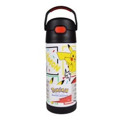 THERMOS -  PIKACHU BOTTLE WITH PUSH BUTTON  (14OZ)