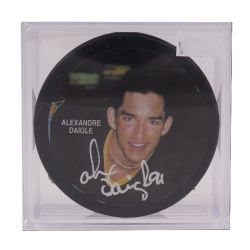 TIGRE DE VICTORIAVILLE -  ALEXANDRE DAIGLE AUTOGRAPHED HOCKEY PUCK - (PHOTO)