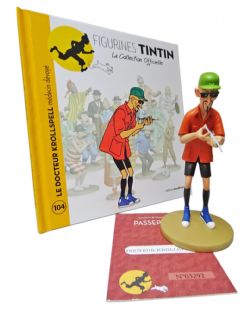 TINTIN -  DOCTOR KROLLSPELL FIGURE + BOOKLET + PASSPORT (4.5