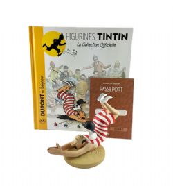 TINTIN -  DUPONT IN SWIMSUIT FIGURE + BOOKLET + PASSPORT (4.5