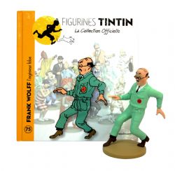 TINTIN -  FRANK WOLFF FIGURE + BOOKLET + PASSPORT (4.5