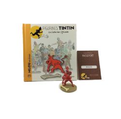 TINTIN -  HALF-DEMON MILOU FIGURE + BOOKLET + PASSPORT (4.5