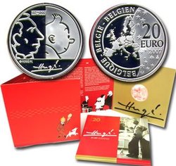 TINTIN -  HERGÉ, UNE VIE UNE OEUVRE -  2007 BELGIUM COINS