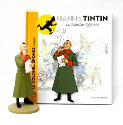 TINTIN -  LE COLONEL SPONSZ CONTRARIÉ FIGURE + BOOKLET + PASSPORT (4.5