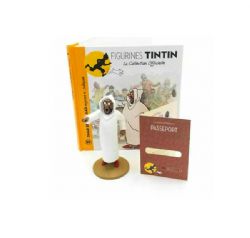 TINTIN -  OMAR BEN SALAAD FIGURE + BOOKLET + PASSPORT (4.5