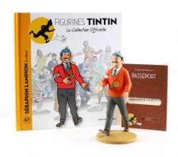 TINTIN -  SERAPHIN LAMPION LE RETOUR FIGURE + BOOKLET + PASSPORT (4.5