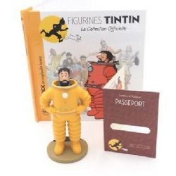 TINTIN -  SPACESUIT HADDOCK FIGURE + BOOKLET + PASSPORT (4.5