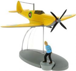 TINTIN -  THE HUNTING PLANE OF EMIR IN BLACK GOLD WITH BOOKLET -  PLANE 29