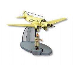 TINTIN -  THE YELLOW AIRCRAFT OF SABENA IN BLACK ISLAND WITH BOOKLET -  PLANE 34