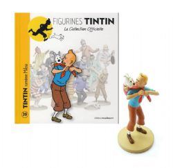 TINTIN -  TINTIN AND MILOU FIGURE + BOOKLET + PASSPORT (4.5