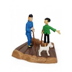 TINTIN -  TINTIN AND TCHANG ALLOY FIGURE WITH CERTIFICATE