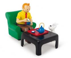 TINTIN -  TINTIN DRINKING TEA STATUE