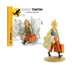TINTIN -  TINTIN WITH SUITCASE FIGURE + BOOKLET + PASSPORT (4.5