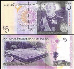 TONGA -  5 PA'ANGA 2008 (UNC) 39