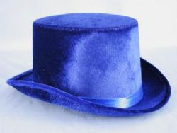 TOP HAT -  VELVET TOP HAT - BLUE (ADULT)