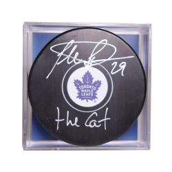 TORONTO MAPLE LEAFS -  FÉLIX POTVIN AUTOGRAPHED HOCKEY PUCK - (LOGO)