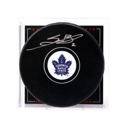 TORONTO MAPLE LEAFS -  SIMON BENOIT AUTOGRAPHED HOCKEY PUCK - (LOGO)