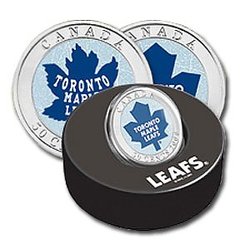 TORONTO MAPLE LEAFS -  TORONTO MAPLE LEAFS LOGOS IN A HOCKEY PUCK -  2009 CANADIAN COINS