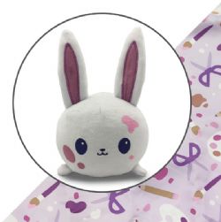 TOTE BAG WITH PLUSHIES -  WHITE BUNNY WITH PINK SPOTS