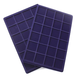TRAYS -  SET OF 2 BLUE COIN TRAYS FOR 24 COIN OF 41 MM IN CAPSULES