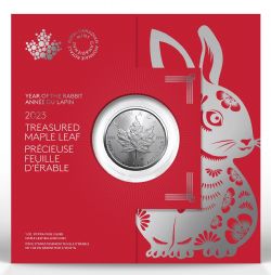 TREASURED SILVER MAPLE LEAVES (ASTROLOGY) -  ONE OUNCE FINE SILVER COIN - YEAR OF THE RABBIT (2023) -  2023 CANADIAN COINS 02