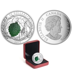 TREE LEAVES WITH DRUSY STONE -  BRILLIANT BIRCH LEAVES 02 -  2017 CANADIAN COINS