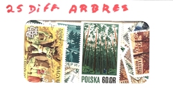 TREES -  25 ASSORTED STAMPS - TREES