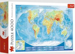 TREFL -  LARGE PHYSICAL MAP OF THE WORLD (4000 PIECES) -  PREMIUM QUALITY