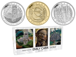 TRIBUTE TO EMILY CARR - THREE COINS SET -  2014 CANADIAN COINS