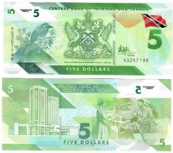 TRINIDAD AND TOBAGO -  5 DOLLARS 2020 (UNC) 61