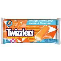 TWIZZLERS -  LICORICE CANDY FILLED WITH ORANGE CREAM POP (11OZ)