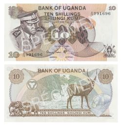 UGANDA -  10 SHILLINGS 1973 (UNC) 6C