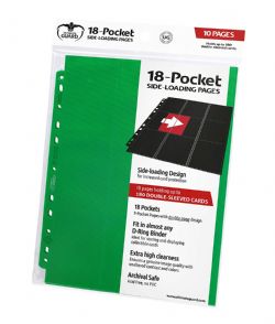 ULTIMATE GUARD -  10 SIDE-LOADING 18-POCKET PAGES - GREEN