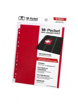 ULTIMATE GUARD -  10 SIDE-LOADING 18-POCKET PAGES - RED