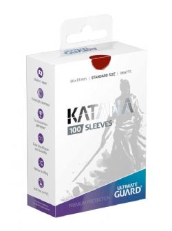 ULTIMATE GUARD -  STANDARD SIZE SLEEVES - RED (66 MM X 91 MM) (100) -  KATANA