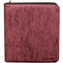 ULTRA PRO -  12-POCKET PORTFOLIO WITH ZIPPER - SUEDE RUBY (20 PAGES) -  PRO-BINDER