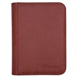 ULTRA PRO -  4-POCKET PORTFOLIO WITH ZIPPER - SUEDE RUBY (20 PAGES) -  PRO-BINDER